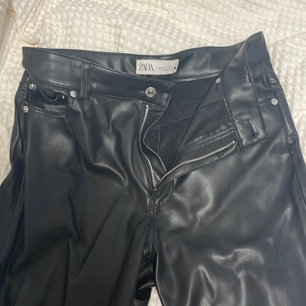 Zara black leather pants.